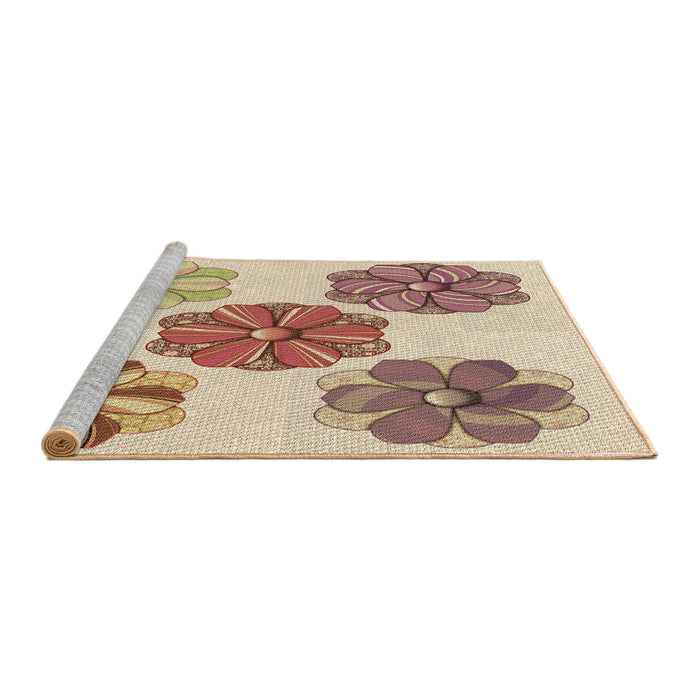 Sideview of Machine Washable Transitional Khaki Gold Rug, wshpat2863brn