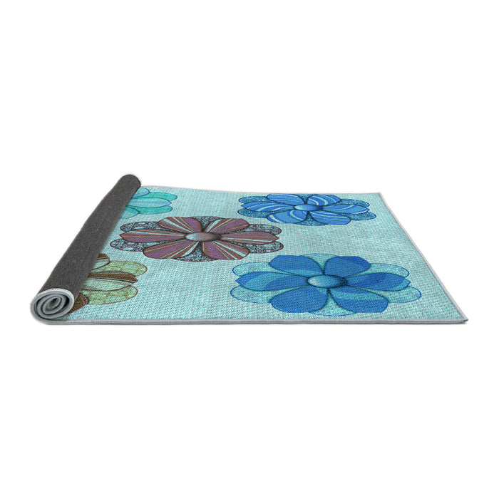 Thickness of Patterned Glacial Blue Ice Blue Rug, pat2863lblu