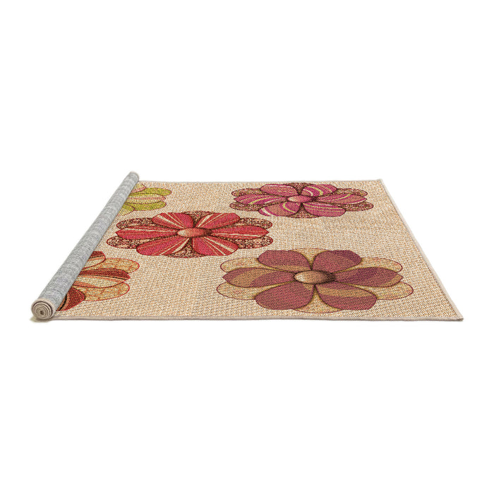 Sideview of Machine Washable Transitional Khaki Gold Rug, wshpat2863org
