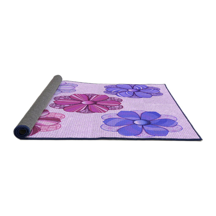 Thickness of Patterned Blossom Pink Rug, pat2863pur