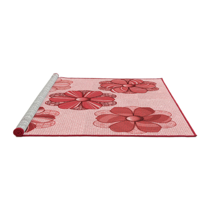 Sideview of Machine Washable Transitional Pink Rug, wshpat2863rd