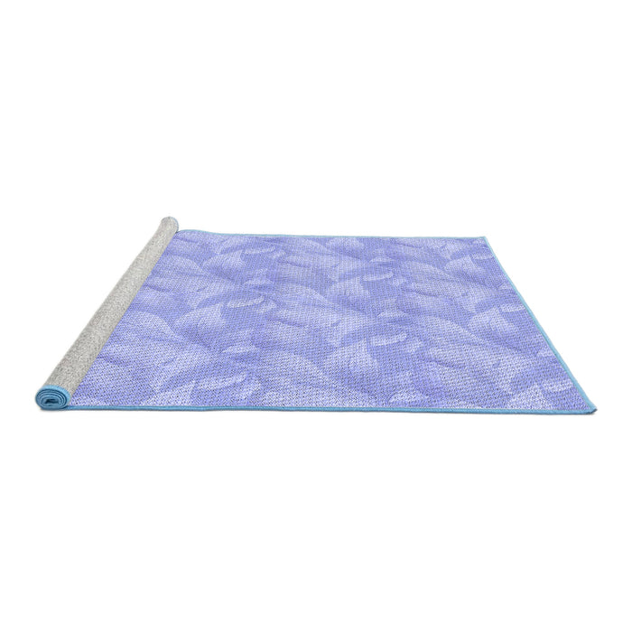 Sideview of Machine Washable Transitional Sky Blue Rug, wshpat2864blu