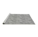 Sideview of Machine Washable Transitional Silver Gray Rug, wshpat2864gry