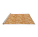 Sideview of Machine Washable Transitional Neon Orange Rug, wshpat2864org