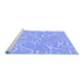 Sideview of Machine Washable Transitional Sky Blue Rug, wshpat2865blu