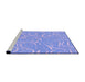 Sideview of Machine Washable Transitional Sky Blue Rug, wshpat2865pur