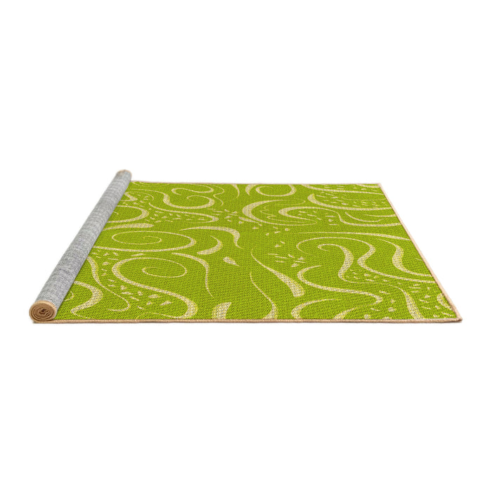 Sideview of Machine Washable Transitional Pistachio Green Rug, wshpat2865yw