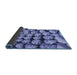 Thickness of Patterned Denim Blue Rug, pat2866blu