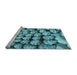 Sideview of Machine Washable Transitional Blue Rug, wshpat2866lblu