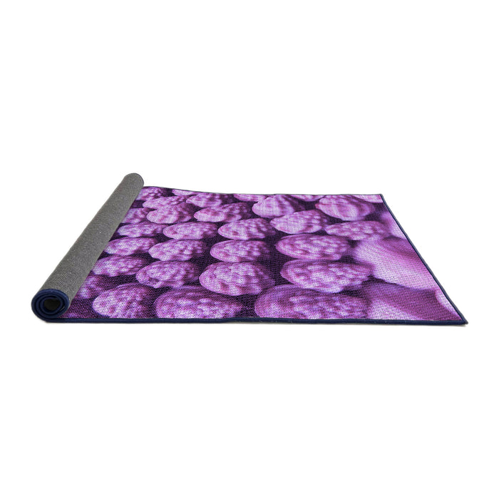 Thickness of Patterned Violet Purple Rug, pat2866pur