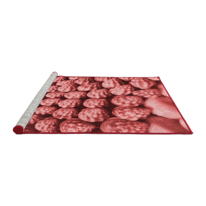 Sideview of Machine Washable Transitional Red Rug, wshpat2866rd