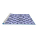 Sideview of Machine Washable Transitional Deep Periwinkle Purple Rug, wshpat2867blu