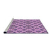 Sideview of Machine Washable Transitional Blossom Pink Rug, wshpat2867pur