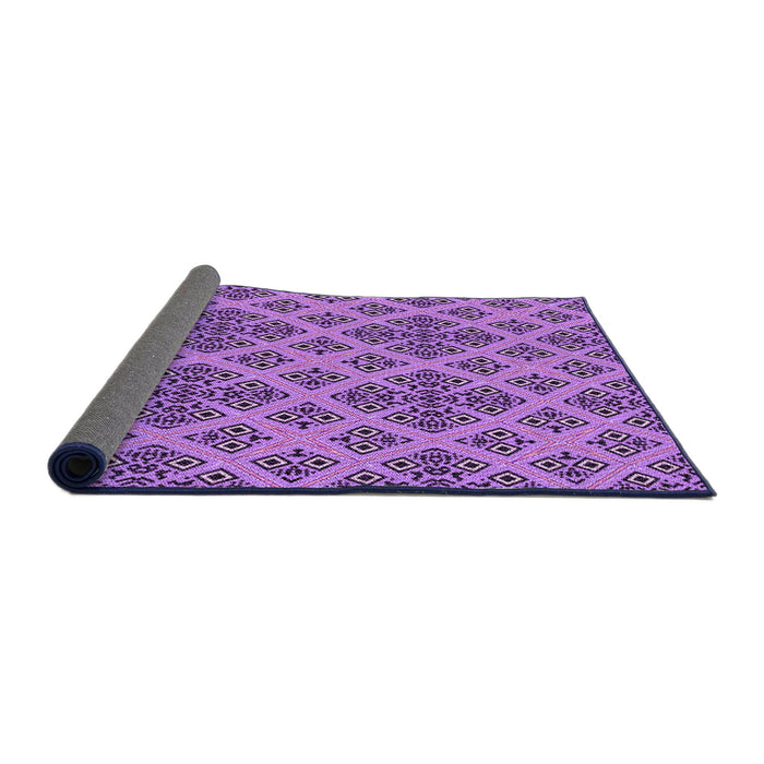 Thickness of Patterned Violet Purple Rug, pat2868pur