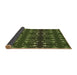 Thickness of Patterned Dark Forest Green Rug, pat2869brn