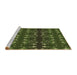 Sideview of Machine Washable Transitional Dark Forest Green Rug, wshpat2869brn