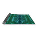 Thickness of Patterned Deep Teal Green Rug, pat2869lblu