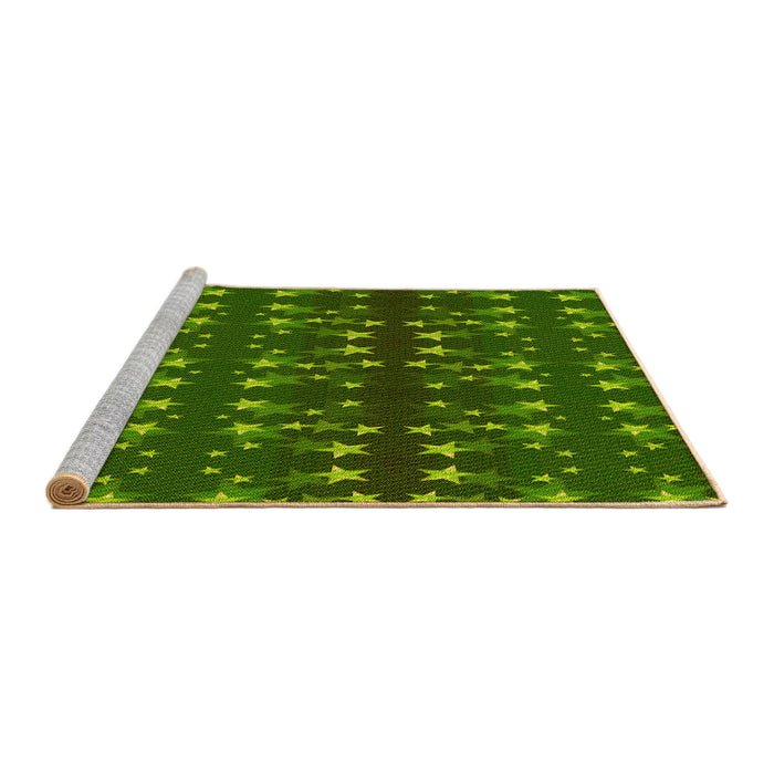 Sideview of Machine Washable Transitional Deep Emerald Green Rug, wshpat2869yw