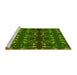 Sideview of Machine Washable Transitional Deep Emerald Green Rug, wshpat2869yw