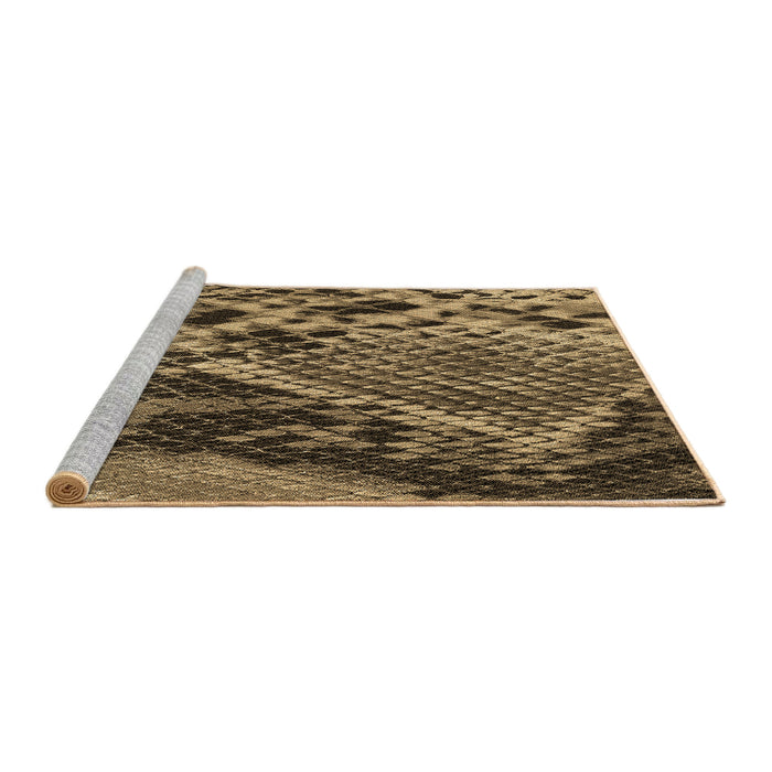 Sideview of Machine Washable Transitional Bakers Brown Rug, wshpat287brn