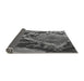 Thickness of Patterned Dark Gray Black Rug, pat287gry