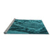 Sideview of Machine Washable Transitional Bright Turquoise Blue Rug, wshpat287lblu