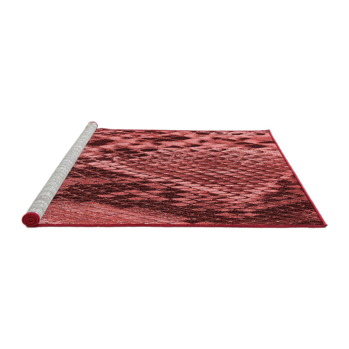 Sideview of Machine Washable Transitional Cranberry Red Rug, wshpat287rd
