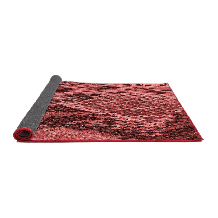 Thickness of Patterned Cranberry Red Rug, pat287rd