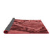 Thickness of Patterned Cranberry Red Rug, pat287rd