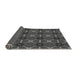 Thickness of Patterned Dark Gray Black Rug, pat2870gry