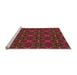 Sideview of Machine Washable Transitional Fire Brick Red Rug, wshpat2870org