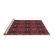 Sideview of Machine Washable Transitional Burgundy Red Rug, wshpat2871brn