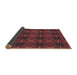 Thickness of Patterned Burgundy Red Rug, pat2871brn