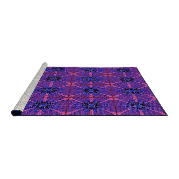 Sideview of Machine Washable Transitional Bright Purple Rug, wshpat2871pur