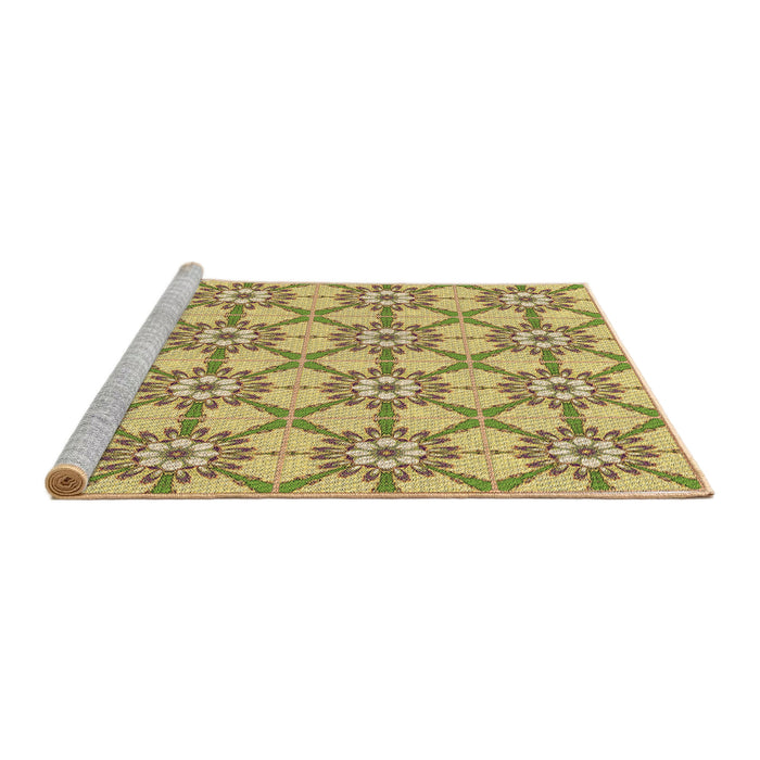 Sideview of Machine Washable Transitional Light Brown Rug, wshpat2872brn
