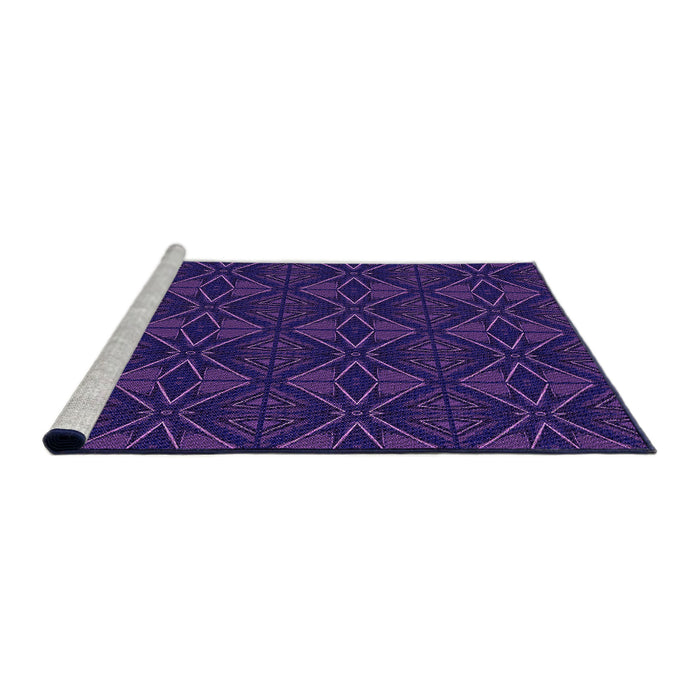 Sideview of Machine Washable Transitional Denim Dark Blue Rug, wshpat2873pur