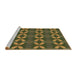 Sideview of Machine Washable Transitional Army Green Rug, wshpat2874brn