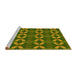 Sideview of Machine Washable Transitional Dark Yellow Green Rug, wshpat2874yw