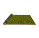 Thickness of Patterned Dark Yellow Green Rug, pat2875yw