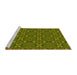 Sideview of Machine Washable Transitional Dark Yellow Green Rug, wshpat2875yw