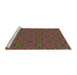 Sideview of Machine Washable Transitional Carbon Red Rug, wshpat2876brn