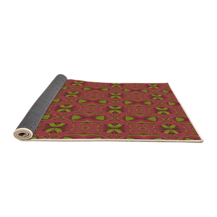Thickness of Patterned Crimson Red Rug, pat2876org