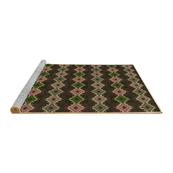 Sideview of Machine Washable Transitional Brown Rug, wshpat2877brn