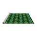 Sideview of Machine Washable Transitional Deep Emerald Green Rug, wshpat2877grn