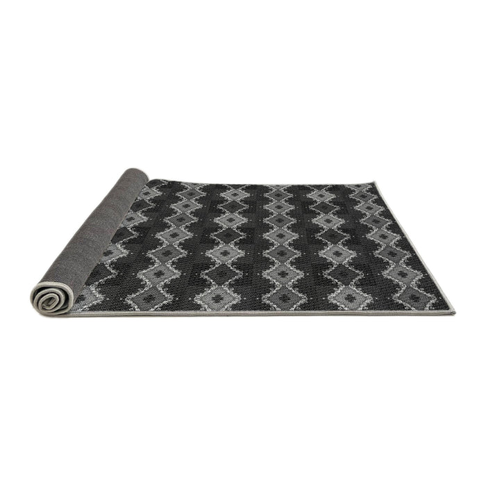 Thickness of Patterned Charcoal Black Rug, pat2877gry