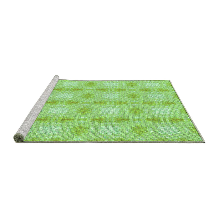 Sideview of Machine Washable Transitional Green Rug, wshpat2879grn