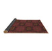 Thickness of Patterned Chestnut Red Rug, pat288brn