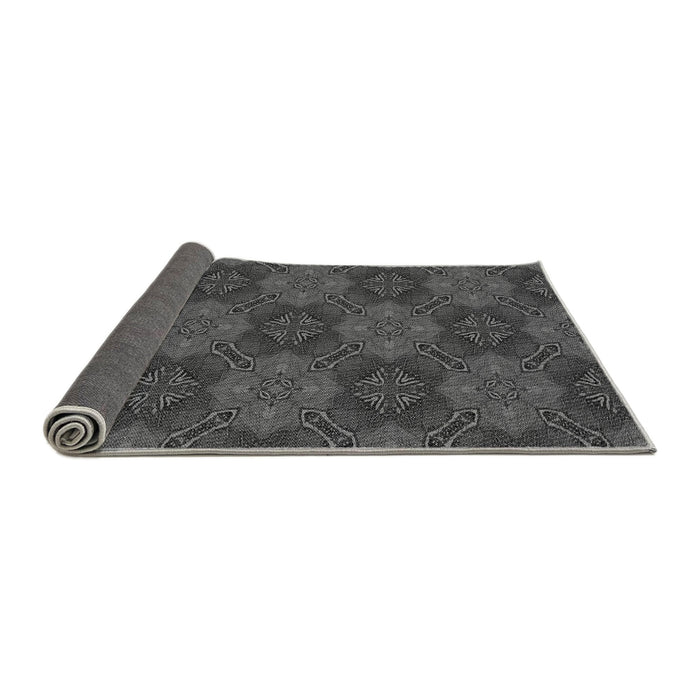 Thickness of Patterned Silver Gray Rug, pat288gry