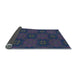 Thickness of Patterned Azure Blue Rug, pat288lblu