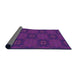 Thickness of Patterned Dark Magenta Purple Rug, pat288pur